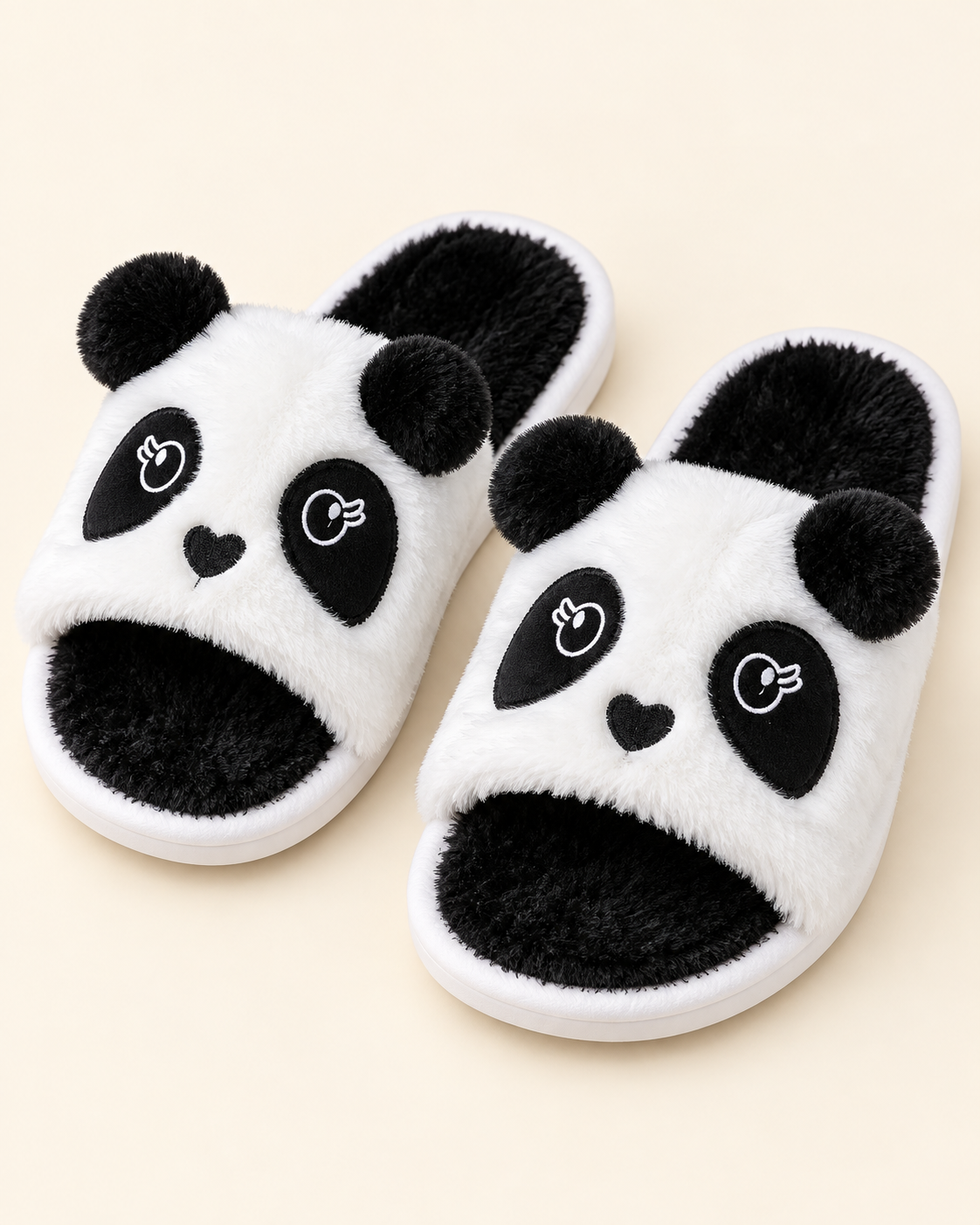 Panda Plush Slippers – Open or Closed Toe