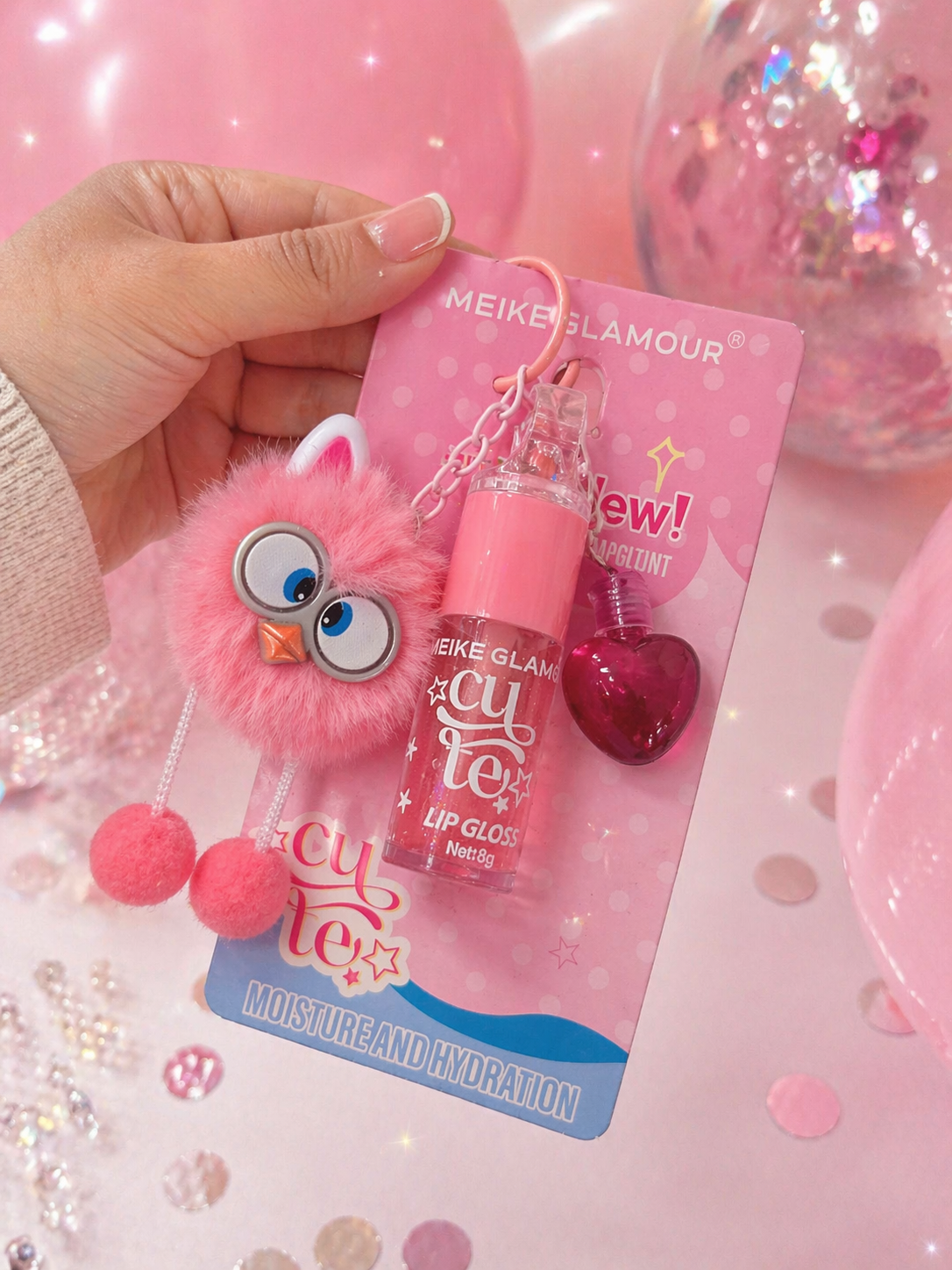 Cute Cherry Lip Tint & Gloss Keychain - كي تشين جلوس و تنت بالكرزة 💖✨