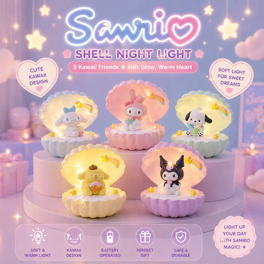 Sanrio Shell Glow Night Light – مصباح ليلي صَدَفة سانري