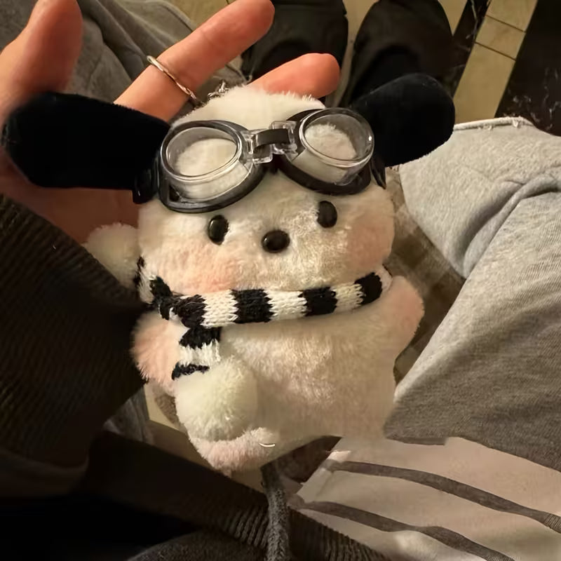 Pochacco Plush Bag Charm with Goggles