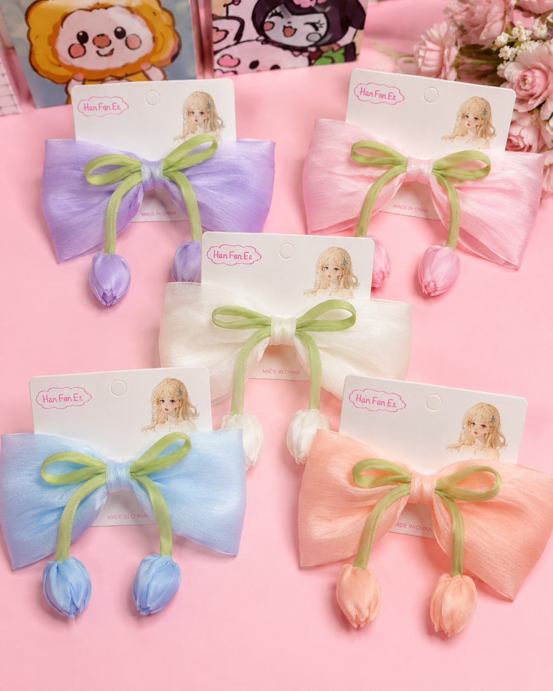 Tulip Bow Hair Clip