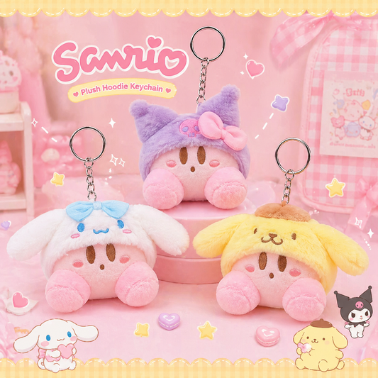 Sanrio Plush Hoodie Keychain - ميدالية سانريو بقبعة كيوت 🎀