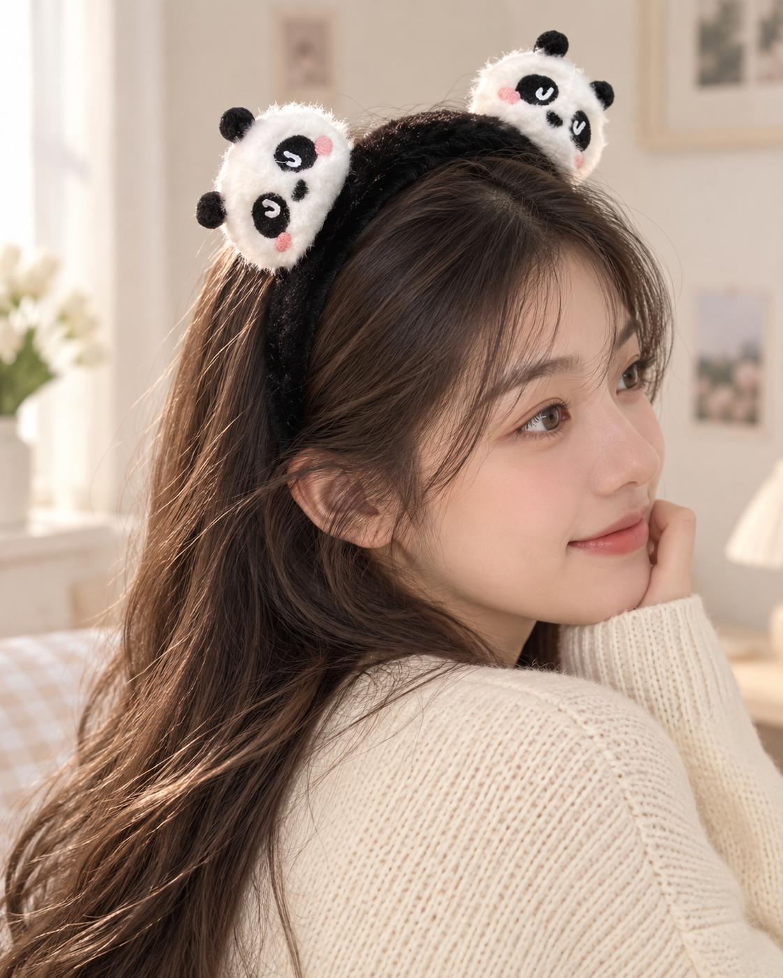 Plush Panda Hair Headband