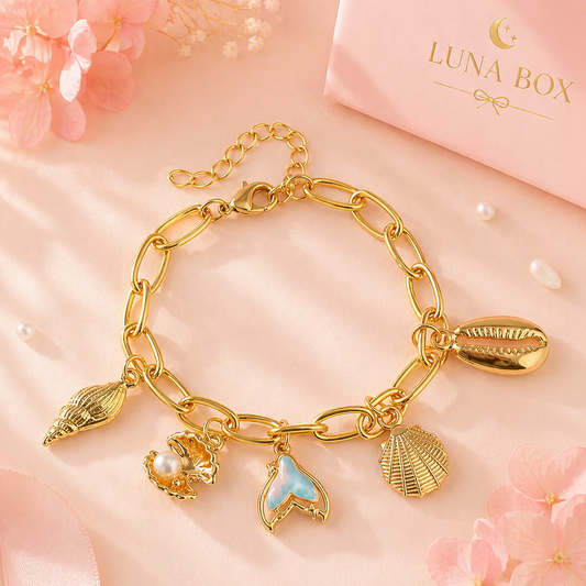 Golden Ocean Charm Bracelet - سوار الذكريات البحرية الذهبي