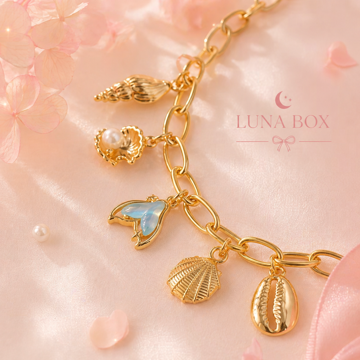 Golden Ocean Charm Bracelet - سوار الذكريات البحرية الذهبي