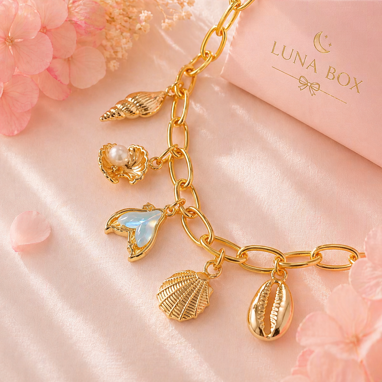 Golden Ocean Charm Bracelet - سوار الذكريات البحرية الذهبي