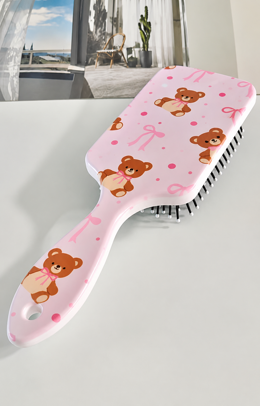Pink Teddy Hair Brush