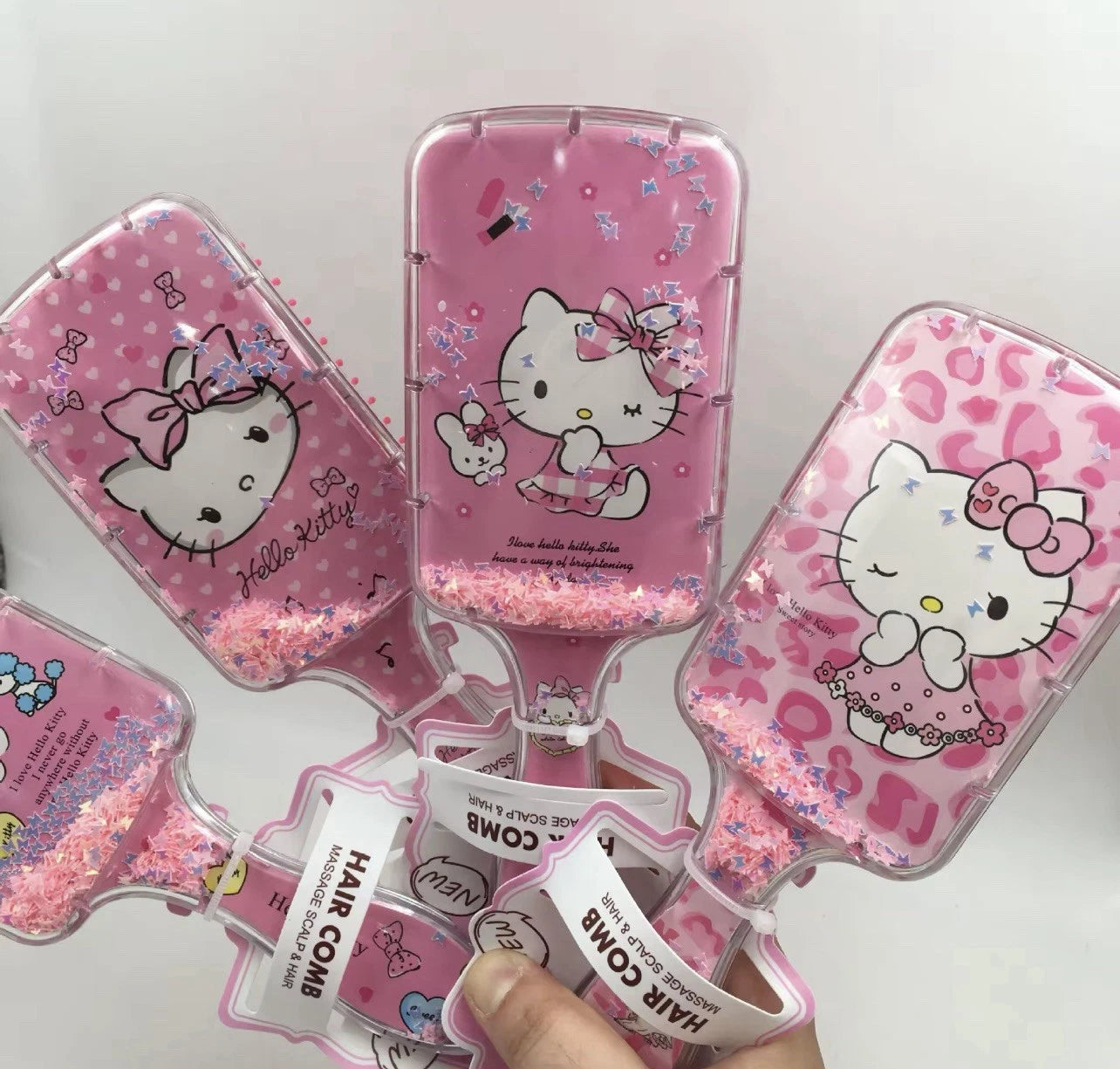 Cute Glitter Hair Brush - فرشاة شعر جليتر كيوت بتصميم كيتي