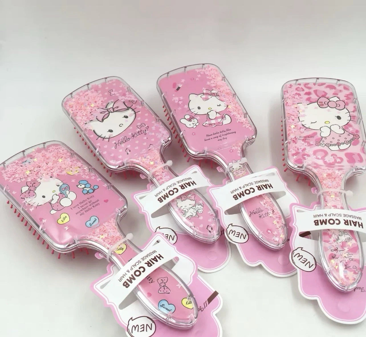 Cute Glitter Hair Brush - فرشاة شعر جليتر كيوت بتصميم كيتي